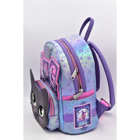 Hocus Pocus Tarot Card Binx Iridescent Glow In Dark Eyes Loungefly Mini Backpack main image 11